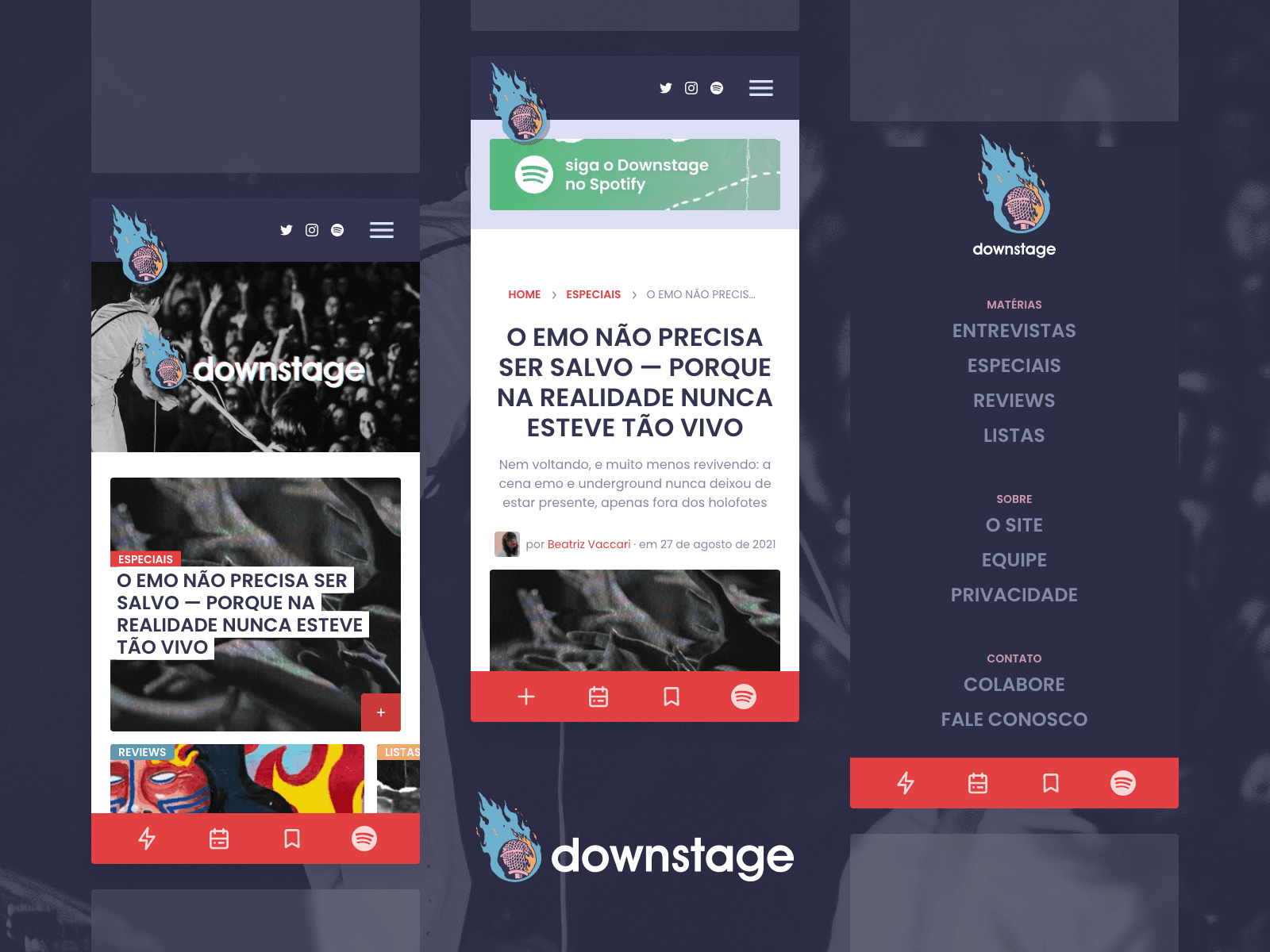 Downstage - UI Design